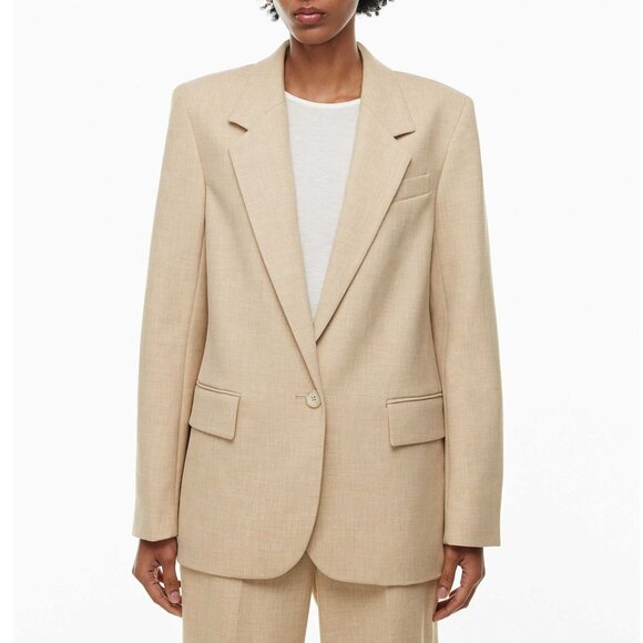 Last Chance! New Aritzia Wilfred Generation Blazer Heather Oat Medium $228 - Picture 3 of 12